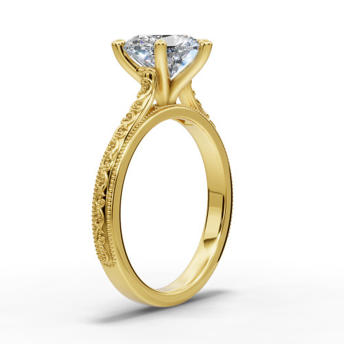 heart diamond engagement ring top down view