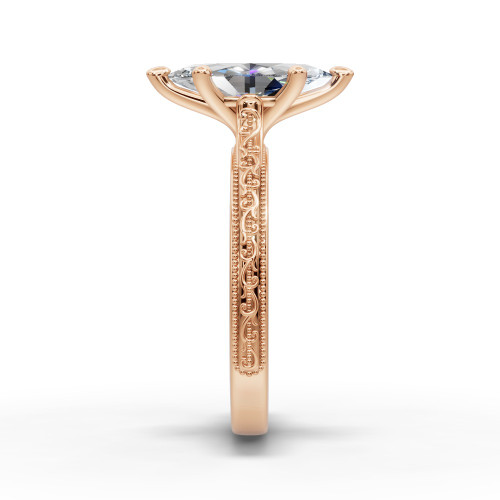 marquise diamond engagement ring top down view