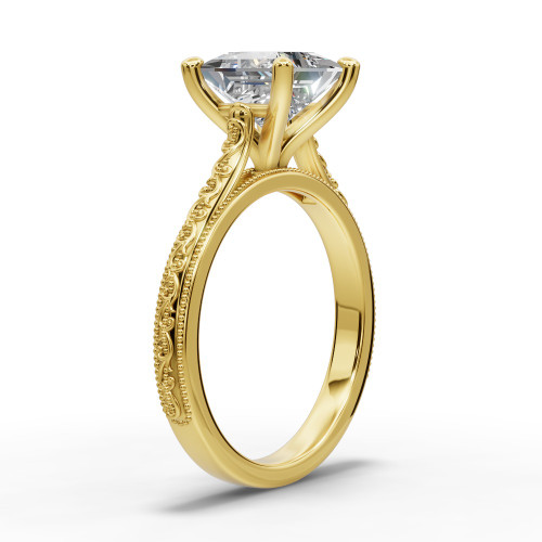 princess diamond engagement ring top down view