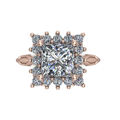 princess diamond engagement ring top down view