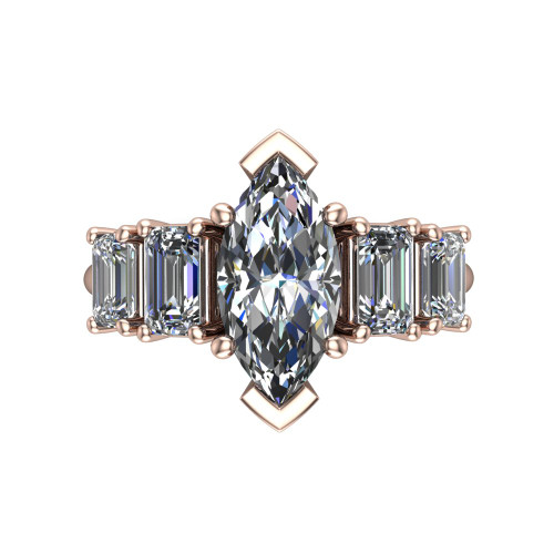 marquise diamond engagement ring top down view