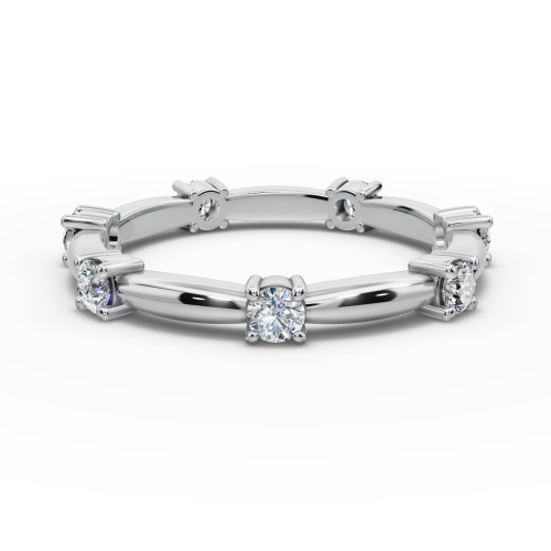 Madeline - Women's 14k Gold Wedding Band with Prong-Set Diamonds