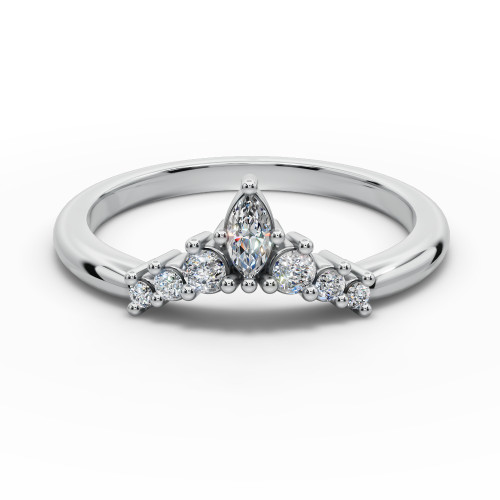 Ramona - Women's 14k Gold Tiara-shaped Diamond Wedding Ring