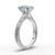 14k white gold and platinum heart diamond engagement ring three quarter view