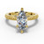 marquise diamond engagement ring worn on finger front view