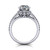 14k white gold and platinum round diamond engagement ring three quarter view
