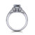 14k white gold and platinum emerald cut diamond engagement ring three quarter view