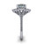 emerald cut diamond engagement ring side profile 14k white gold and platinum band