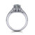 14k white gold and platinum oval diamond engagement ring three quarter view