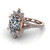 oval diamond engagement ring worn on finger front view