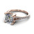 cushion diamond engagement ring worn on finger front view
