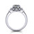 14k white gold and platinum round diamond engagement ring three quarter view