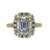 emerald cut diamond engagement ring top down view