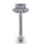 emerald cut diamond engagement ring side profile 14k white gold and platinum band
