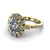 oval diamond engagement ring worn on finger front view