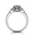 14k white gold and platinum oval diamond engagement ring three quarter view