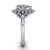 pear diamond engagement ring side profile 14k white gold and platinum band