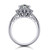 14k white gold and platinum pear diamond engagement ring three quarter view