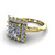 princess diamond engagement ring worn on finger front view