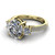 oval diamond engagement ring worn on finger front view