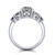 14k white gold and platinum round diamond engagement ring three quarter view