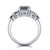 14k white gold and platinum emerald cut diamond engagement ring three quarter view
