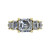 emerald cut diamond engagement ring top down view