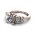oval diamond engagement ring worn on finger front view