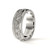Arash -  Men's 14K White Gold Scrollwork Wedding Ring with Engraved Border	 With Diamond