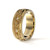 Arash -  Men's 14K Yellow Gold Scrollwork Wedding Ring with Engraved Border With Diamond