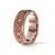 Arash -  Men's 14K Rose Gold Scrollwork Wedding Ring with Engraved Border With Diamond