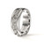 Sina - Men's 14K White Gold Scrollwork Wedding Ring with Double Milgrain With Diamond