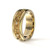 Sina 8mm men's 14K yellow gold wedding ring with intricate scrollwork, double milgrain edges, and diamonds