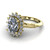 oval diamond engagement ring worn on finger front view