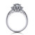 14k white gold and platinum oval diamond engagement ring three quarter view