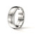 Bashir 8mm men's 14K white gold brushed finish wedding ring with double milgrain