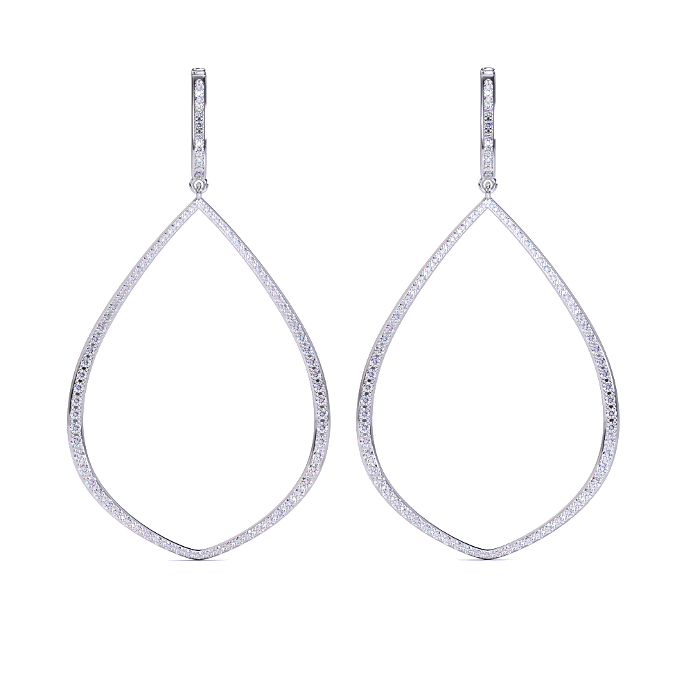 Open Teardrop Diamond Earrings | Celeste | Wedding Bands & Co.