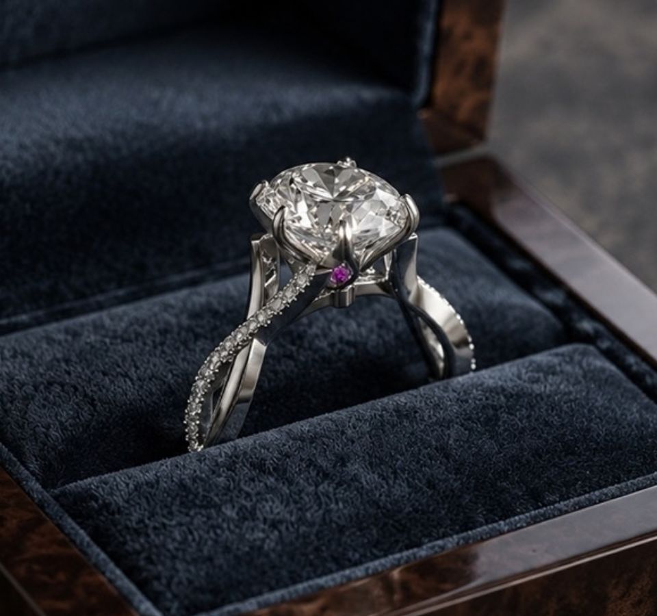 Bradley and Julia's custom engagement ring