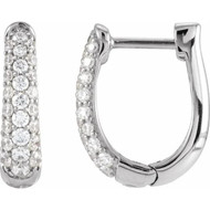 14K Gold 1/2 CTW Natural Diamond Hoop Earrings