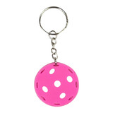 Pickleball Keychain is a brightly colored PVC pickleball with chain and key ring.