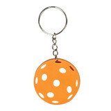Pickleball Keychain is a brightly colored PVC pickleball with chain and key ring.