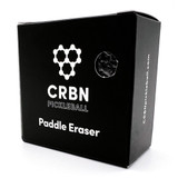 CRBN Pickleball Paddle Eraser measures two inches by two inches by one inch in size