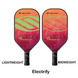 AMPED Omni X5 FiberFlex Paddle, choose from blue, red, purple, lime green or regal.