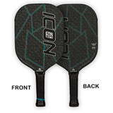 Diadem Icon Graphite Pickleball Paddle, poly-core and carbon fiber face. Available in Black, White, and Miami Vice colors.