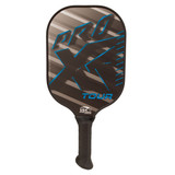 The ProXR Tour Graphite Pickleball Paddle features a black, gray, and blue color scheme, and innovative XR-23 handle design. Available in 3 weight options ranging from 8.2 ounces to 9.6 ounces.