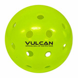 Vulcan VPRO Flight Outdoor Pickleball, single-ball close up, in high-visibility yellow.