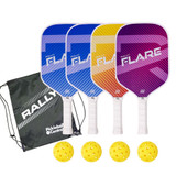 Rally Flare 4 Paddle bundle with balls and a drawstring bag
