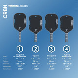 CRBN TruFoam Waves 4 Hybrid Pickleball Paddle