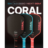 Six Zero Coral 16mm Hybrid Pickleball Paddle