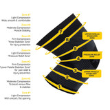 OS1st KS7 Performance Knee Sleeve is available in black only, and sizes small through 4X-large.